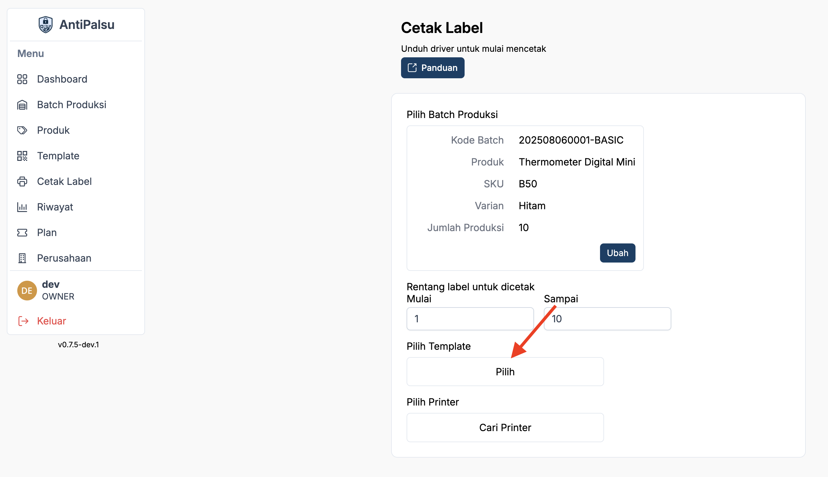 web-click-select-label-template-button