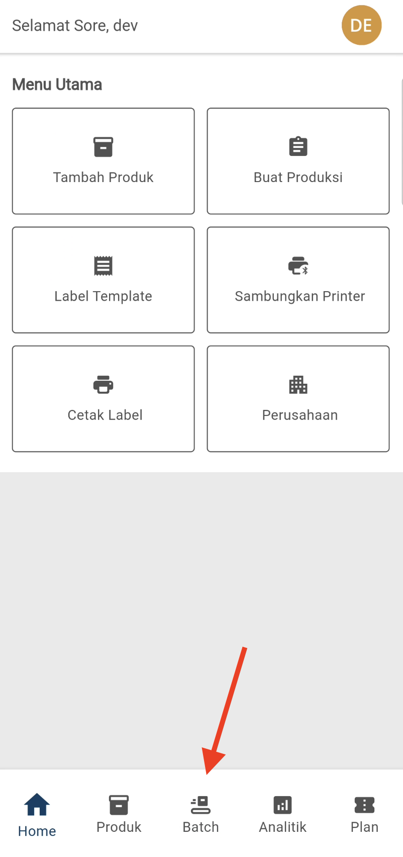 mobile-navigate-to-production-batch-page