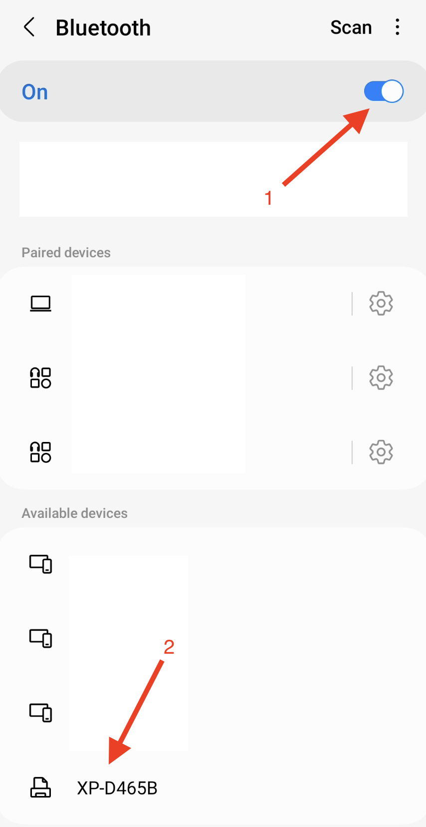 Printer Pairing Step 1
